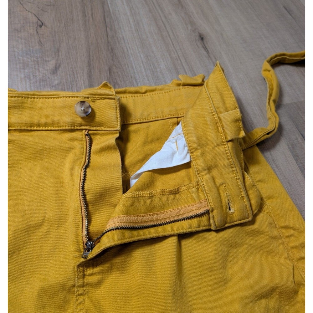 Express Size 8 Shorts Shortie Super High Rise Stretch Mustard Boho Retro - Picture 10 of 12